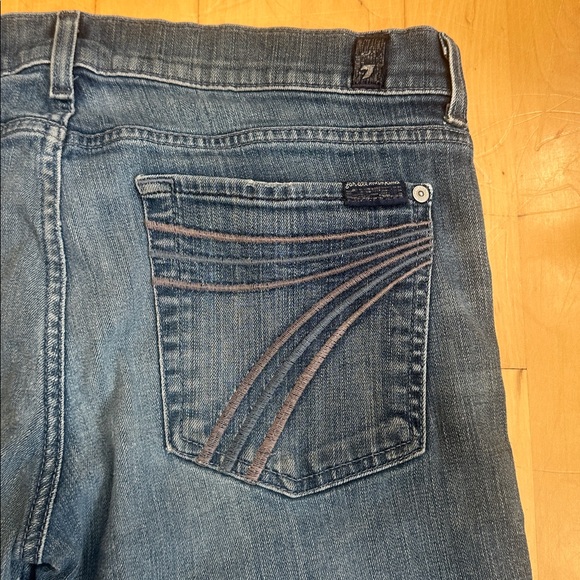 7 For All Mankind Denim - Dojo 31 x 32 x 8 —-7 For All Mankind Women's Dark Blue Wide Leg Jeans